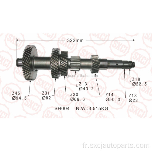 Toyota Transmission Gear Counter Arbre 33421-35140 pour Hilux